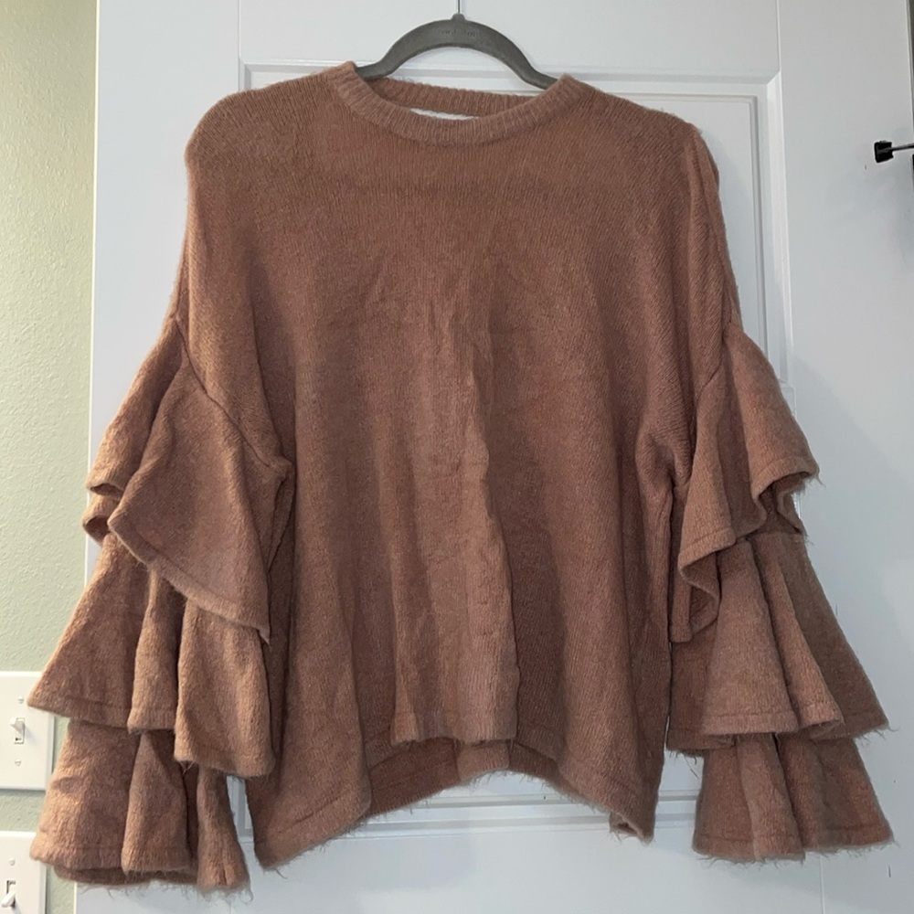 Ruffle Sleeve Sweater